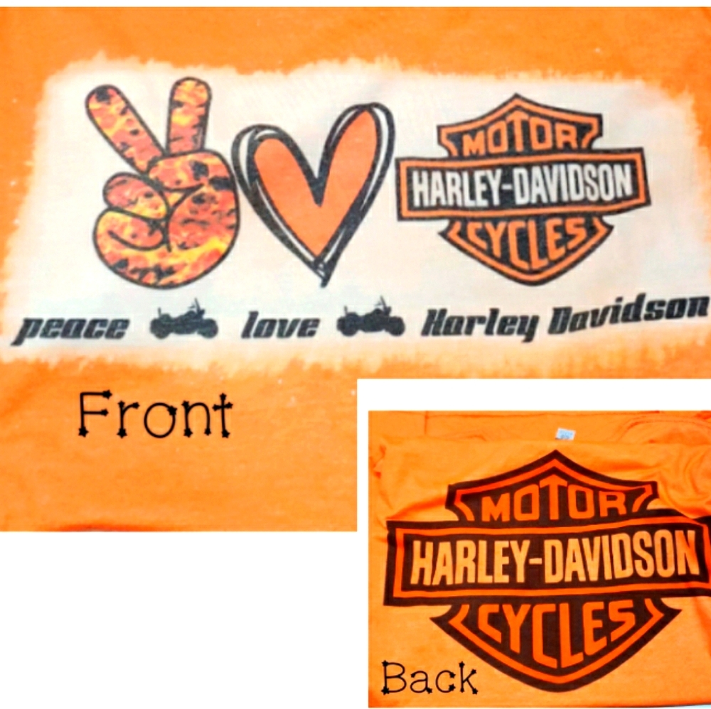 💜Harley Davidson shirt w/ bleach💜